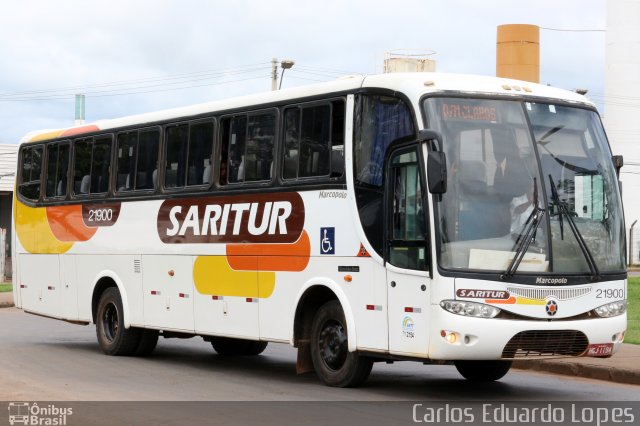 Saritur - Santa Rita Transporte Urbano e Rodoviário 21900 na cidade de Montes Claros, Minas Gerais, Brasil, por Carlos Eduardo Lopes. ID da foto: 4679463.