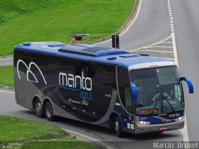 Manto Azul Turismo 2502 na cidade de Aparecida, São Paulo, Brasil, por Marcio  Bruxel. ID da foto: 4680122.