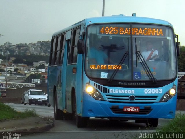 Vianel > Auto Viação Pioneira 02063 na cidade de Belo Horizonte, Minas Gerais, Brasil, por Adão Raimundo Marcelino. ID da foto: 4681671.