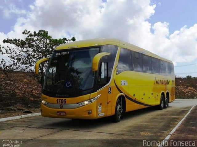 Viação Nordeste 1706 na cidade de Natal, Rio Grande do Norte, Brasil, por Flávio Eduardo. Número da foto: #4680935.