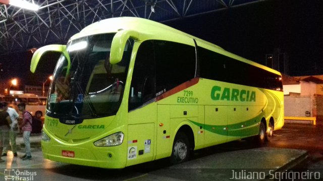 Viação Garcia 7299 na cidade de Piracicaba, São Paulo, Brasil, por Juliano Sgrigneiro. Número da foto: #4692384.