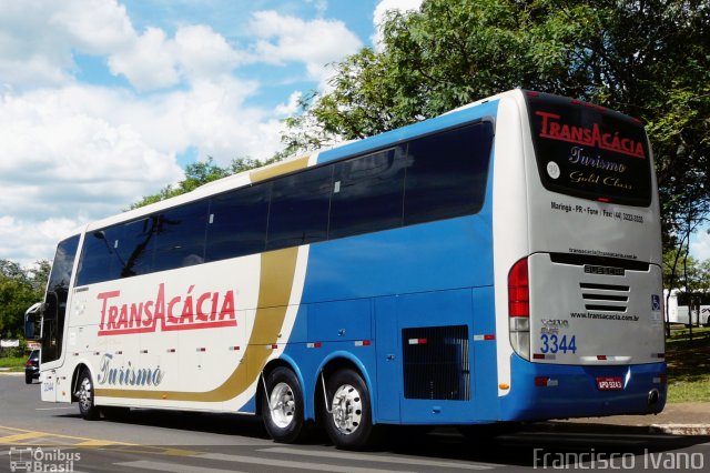 TransAcácia Turismo 3344 na cidade de Assis, São Paulo, Brasil, por Francisco Ivano. Número da foto: #4692478.