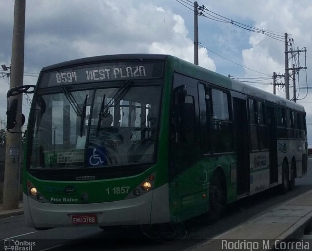 Viação Santa Brígida 1 1857 na cidade de São Paulo, São Paulo, Brasil, por Jonathan  Aguiar Correa. Número da foto: #4650118.
