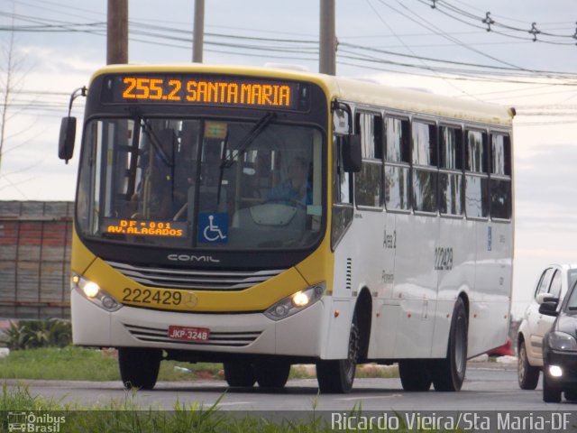 Viação Pioneira 222429 na cidade de Santa Maria, Distrito Federal, Brasil, por Ricardo Vieira. ID da foto: 4648818.