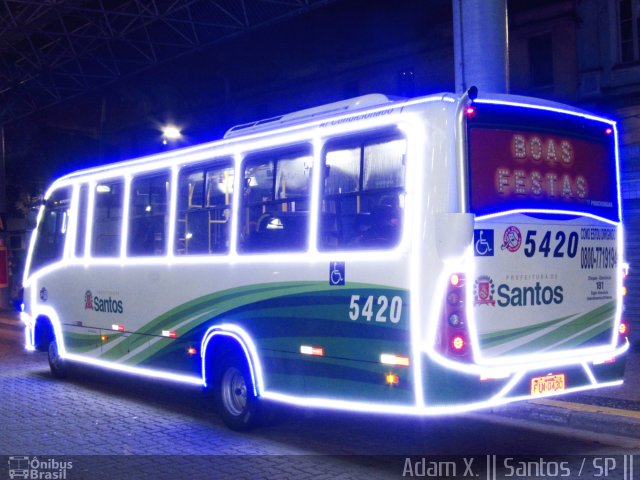 Viação Piracicabana Santos 5420 na cidade de Santos, São Paulo, Brasil, por Adam Xavier Rodrigues Lima. Número da foto: #4694531.