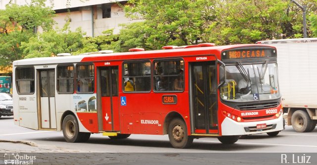 Saritur - Santa Rita Transporte Urbano e Rodoviário 90202 na cidade de Belo Horizonte, Minas Gerais, Brasil, por Ricardo Luiz. ID da foto: 4697588.