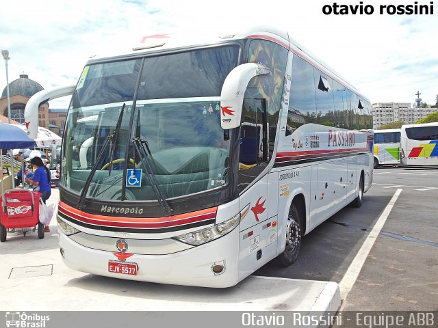 Pássaro Prata Transportadora Turística 5577 na cidade de Aparecida, São Paulo, Brasil, por Otavio Rossini. ID da foto: 4696076.