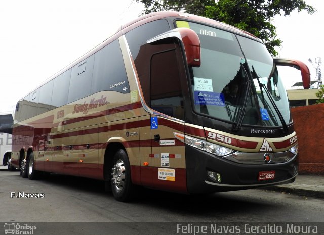 Santa Maria Fretamento e Turismo > Transportes Santa Maria(SP) 950 na cidade de Rio de Janeiro, Rio de Janeiro, Brasil, por Felipe Navas Geraldo Moura . Número da foto: #4700333.