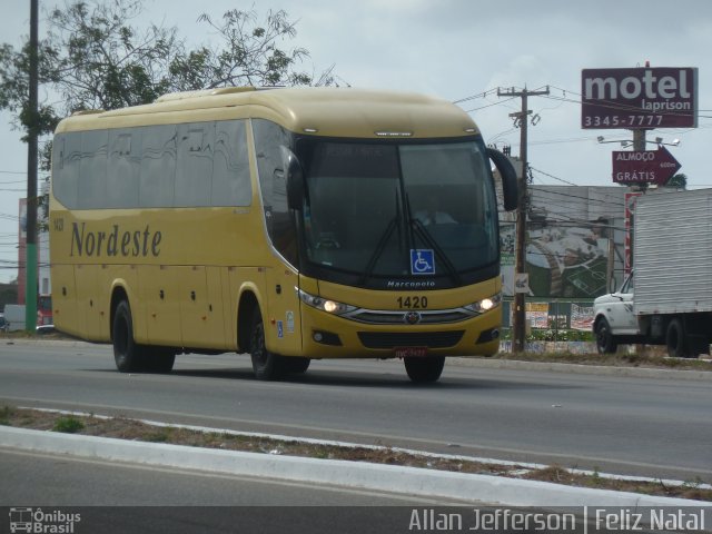 Viação Nordeste 1420 na cidade de Parnamirim, Rio Grande do Norte, Brasil, por Allan Jefferson. Número da foto: #4701728.