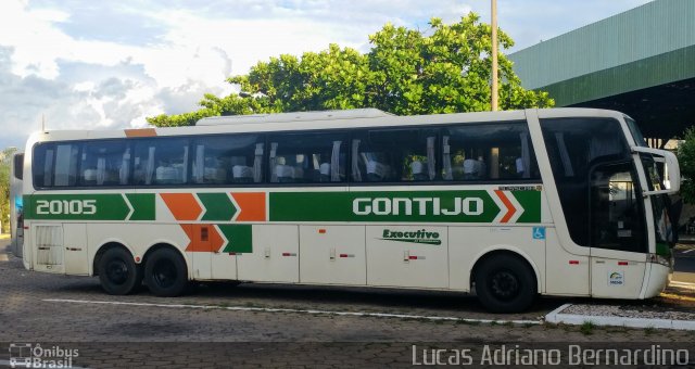 Empresa Gontijo de Transportes 20105 na cidade de Bauru, São Paulo, Brasil, por Lucas Adriano Bernardino. ID da foto: 4702019.