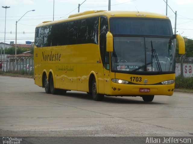 Viação Nordeste 1703 na cidade de Natal, Rio Grande do Norte, Brasil, por Allan Jefferson. Número da foto: #4705631.
