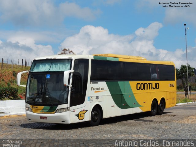 Empresa Gontijo de Transportes 11595 na cidade de João Monlevade, Minas Gerais, Brasil, por Antonio Carlos Fernandes. ID da foto: 4707483.