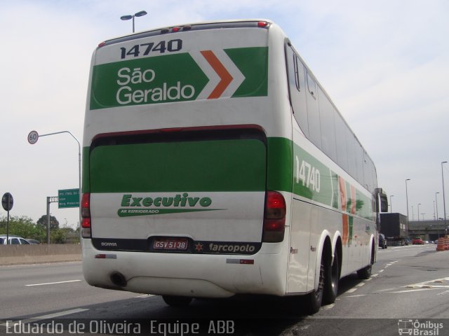 Cia. São Geraldo de Viação 14740 na cidade de São Paulo, São Paulo, Brasil, por Eduardo de Oliveira. ID da foto: 4707507.