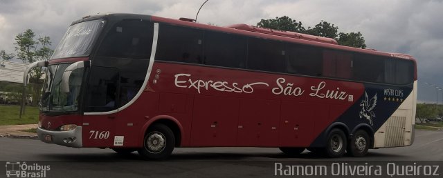 Expresso São Luiz 7160 na cidade de Brasília, Distrito Federal, Brasil, por Ramom Oliveira Queiroz. Número da foto: #4711551.