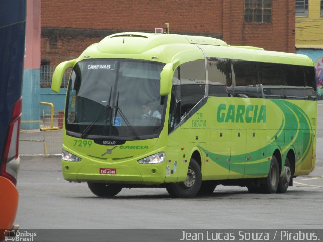 Viação Garcia 7299 na cidade de Piracicaba, São Paulo, Brasil, por Jean Lucas. ID da foto: 4718676.