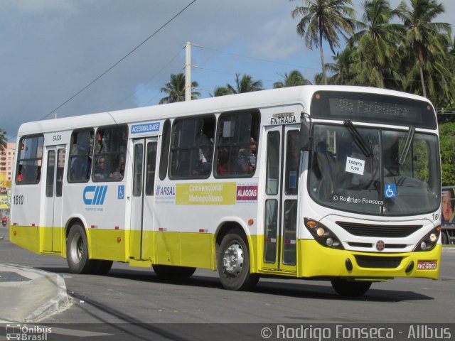 CM Transporte e Turismo 1610 na cidade de Maceió, Alagoas, Brasil, por Rodrigo Fonseca. Número da foto: #4717637.