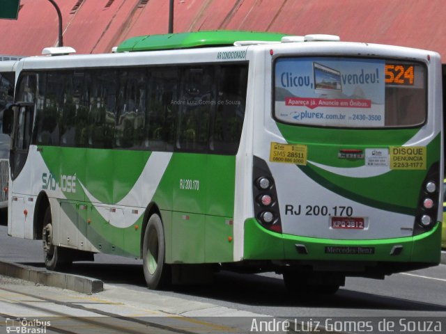 Viação São José RJ 200.170 na cidade de Rio de Janeiro, Rio de Janeiro, Brasil, por André Luiz Gomes de Souza. Número da foto: #4719096.