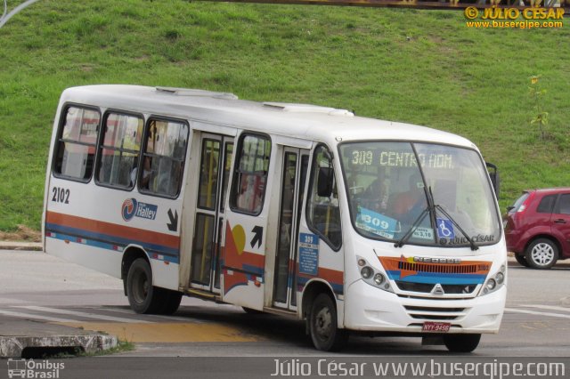 Viação Halley 2102 na cidade de Aracaju, Sergipe, Brasil, por Julio Cesar  Barbosa Martins. ID da foto: 4719155.