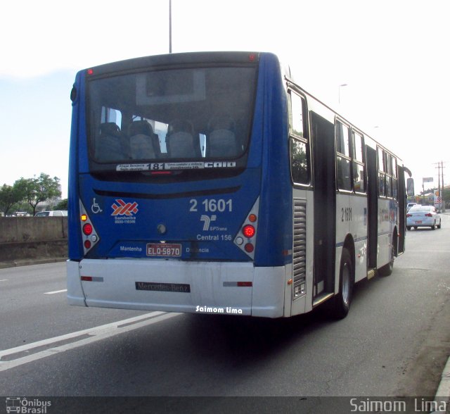 Sambaíba Transportes Urbanos 2 1601 na cidade de São Paulo, São Paulo, Brasil, por Saimom  Lima. ID da foto: 4723473.