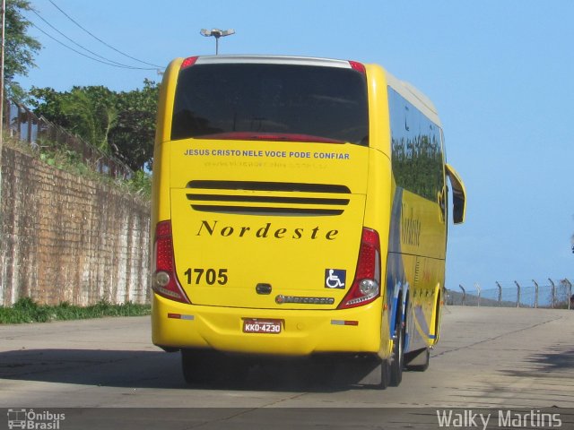 Viação Nordeste 1705 na cidade de Natal, Rio Grande do Norte, Brasil, por Walky Martins Nascimento. ID da foto: 4722991.