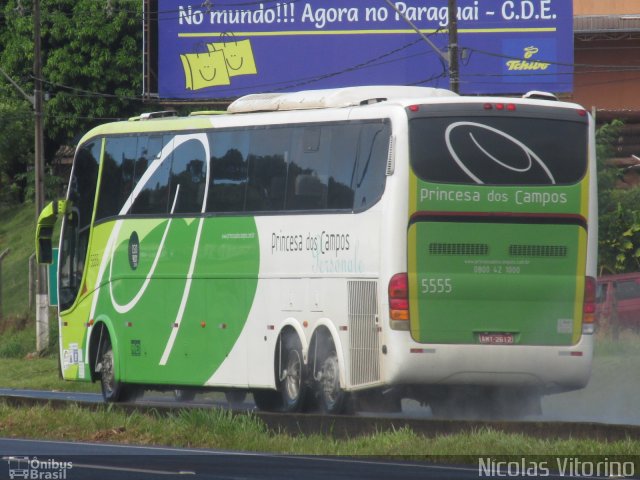 Expresso Princesa dos Campos 5555 na cidade de Foz do Iguaçu, Paraná, Brasil, por Nícolas Vitorino Lopes. Número da foto: #4724533.