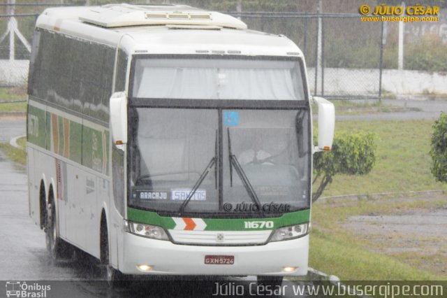Cia. São Geraldo de Viação 11670 na cidade de Aracaju, Sergipe, Brasil, por Julio Cesar  Barbosa Martins. Número da foto: #4724510.