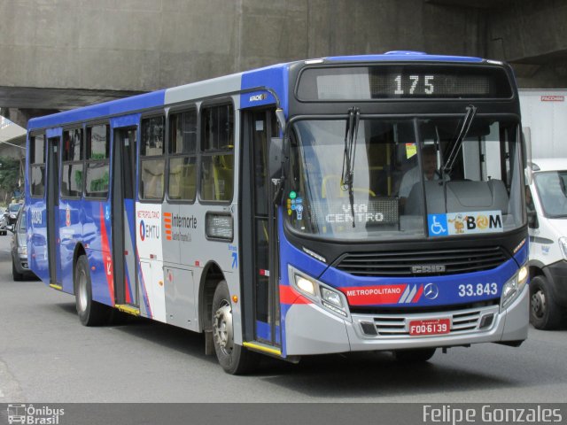 Guarulhos Transportes 33.843 na cidade de São Paulo, São Paulo, Brasil, por Felipe Gonzales. ID da foto: 4724647.