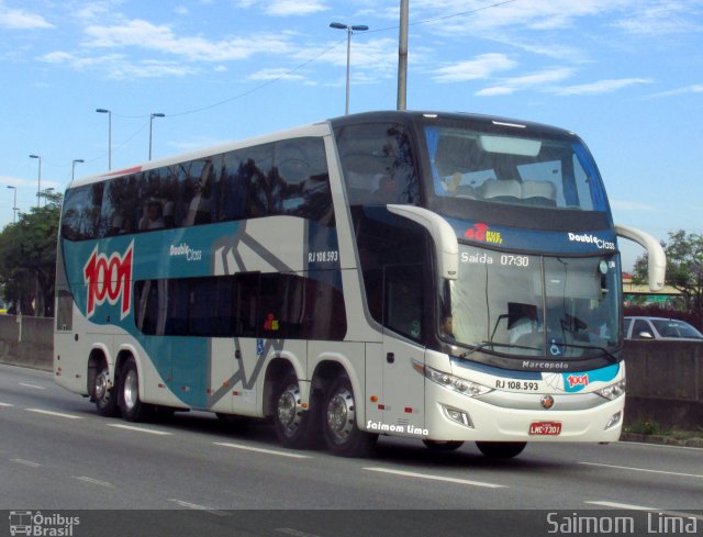 Auto Viação 1001 RJ 108.593 na cidade de São Paulo, São Paulo, Brasil, por Saimom  Lima. ID da foto: 4652636.