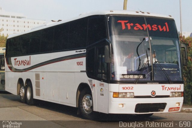 Transul Transportes Coletivos 1002 na cidade de São Paulo, São Paulo, Brasil, por Douglas Paternezi. ID da foto: 4655560.