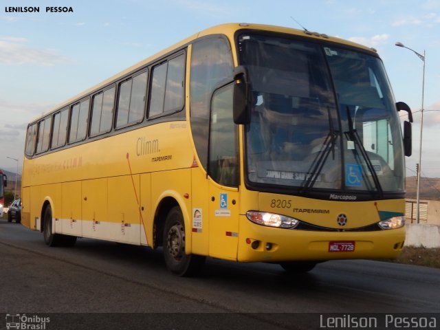 Viação Itapemirim 8205 na cidade de Caruaru, Pernambuco, Brasil, por Lenilson da Silva Pessoa. ID da foto: 4658442.