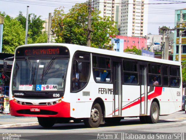 Viação Fervima 636 na cidade de Taboão da Serra, São Paulo, Brasil, por Adam Xavier Rodrigues Lima. ID da foto: 4659104.