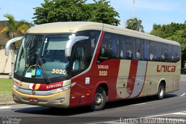 Transportes Única Petrópolis RJ 163.020 na cidade de Rio de Janeiro, Rio de Janeiro, Brasil, por Carlos Eduardo Lopes. Número da foto: #4658818.