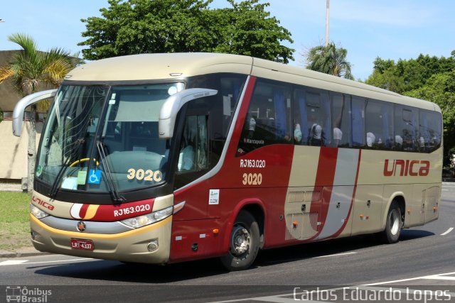 Transportes Única Petrópolis RJ 163.020 na cidade de Rio de Janeiro, Rio de Janeiro, Brasil, por Carlos Eduardo Lopes. ID da foto: 4658818.