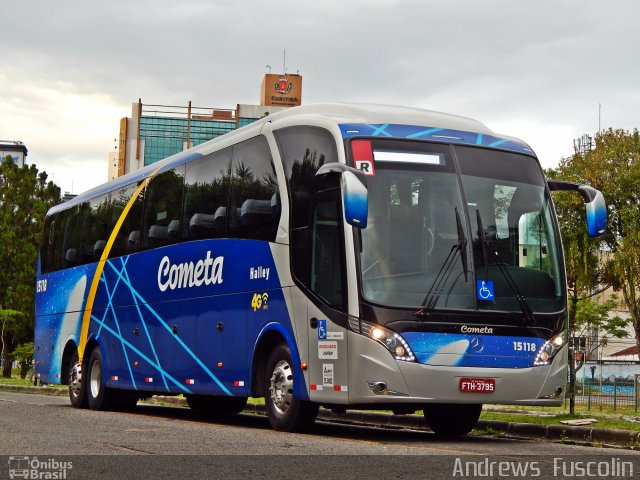 Viação Cometa 15118 na cidade de Curitiba, Paraná, Brasil, por Andrews  Fuscolin. Número da foto: #4661285.