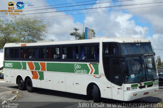 Cia. São Geraldo de Viação 11105 na cidade de Aracaju, Sergipe, Brasil, por Julio Cesar  Barbosa Martins. ID da foto: 4665158.