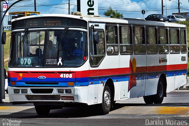 Transporte Tropical 4108 na cidade de Aracaju, Sergipe, Brasil, por Danilo Moraes. Número da foto: #4666019.