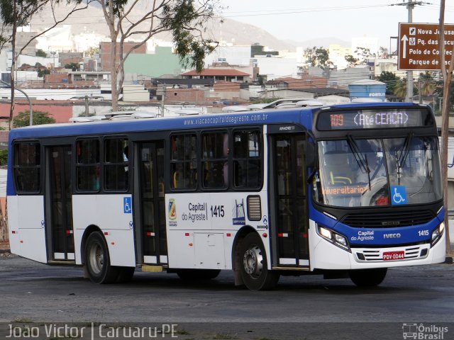 Capital do Agreste Transporte Urbano 1415 na cidade de Caruaru, Pernambuco, Brasil, por João Victor. ID da foto: 4668131.