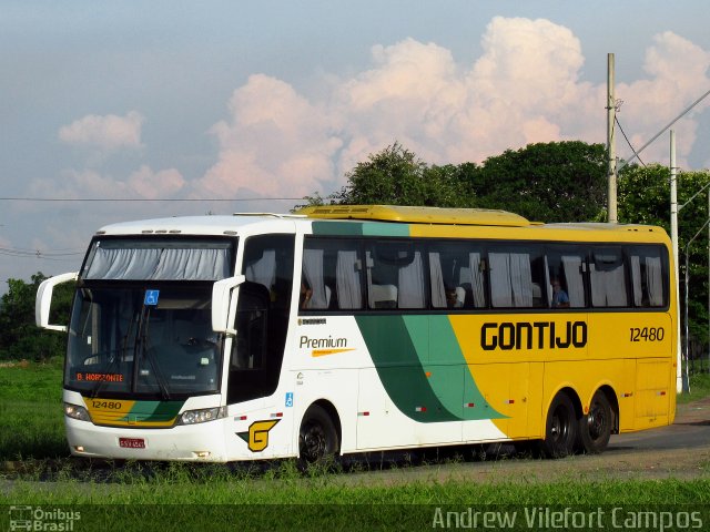 Empresa Gontijo de Transportes 12480 na cidade de Pirapora, Minas Gerais, Brasil, por Andrew Campos. ID da foto: 4666689.