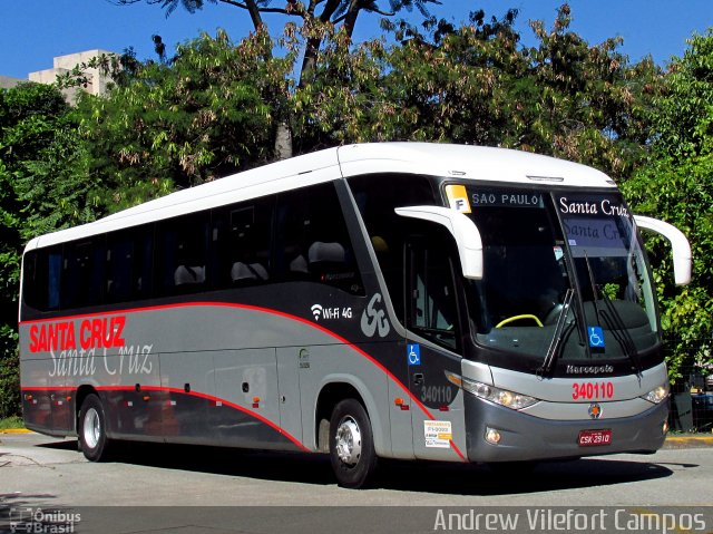 Viação Santa Cruz 340110 na cidade de São Paulo, São Paulo, Brasil, por Andrew Campos. ID da foto: 4666491.