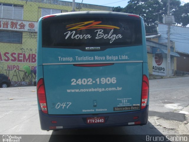 Nova Belga Transportadora Turística 3047 na cidade de Taboão da Serra, São Paulo, Brasil, por Bruno Santino. Número da foto: #3984417.