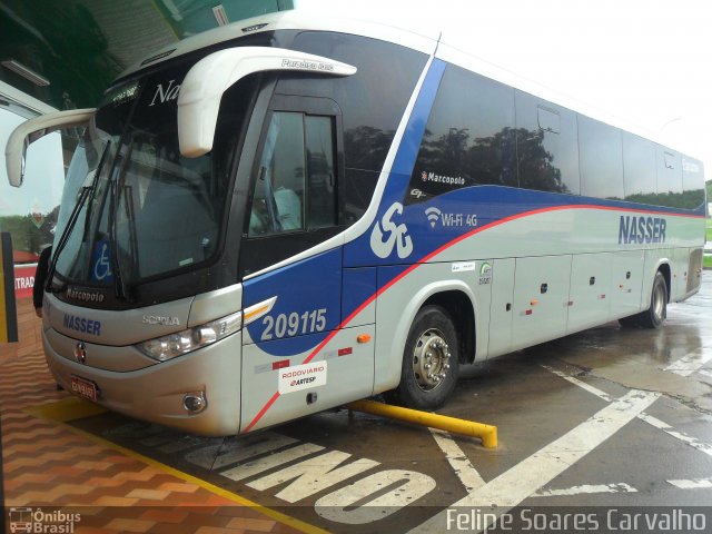 Viação Nasser 209115 na cidade de Mogi Mirim, São Paulo, Brasil, por Felipe Soares Carvalho. Número da foto: #3985423.