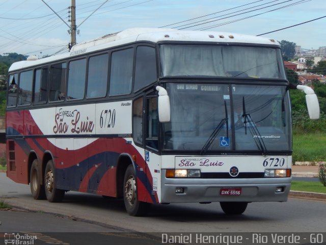 Expresso São Luiz 6720 na cidade de Rio Verde, Goiás, Brasil, por Daniel Henrique. ID da foto: 3988088.