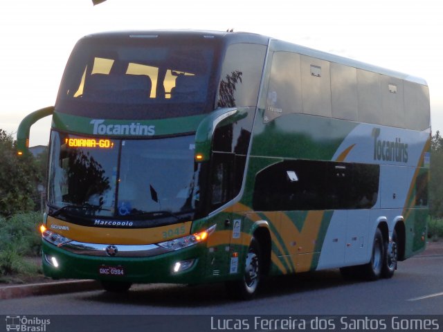 Tocantins Transportes e Turismo 3045 na cidade de Palmas, Tocantins, Brasil, por Lucas Ferreira dos Santos Gomes. ID da foto: 3987771.