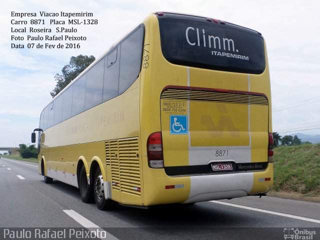 Viação Itapemirim 8871 na cidade de Roseira, São Paulo, Brasil, por Paulo Rafael Peixoto. Número da foto: #3990251.