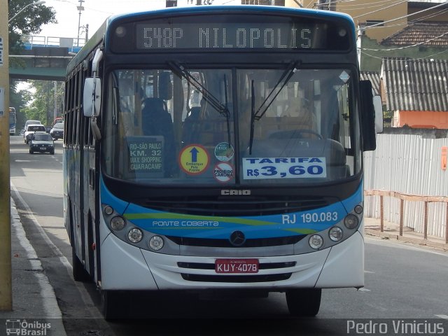 Viação Ponte Coberta RJ 190.083 na cidade de Nilópolis, Rio de Janeiro, Brasil, por Pedro Vinicius. Número da foto: #3989434.