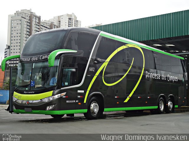 Expresso Princesa dos Campos 6612 na cidade de Curitiba, Paraná, Brasil, por Wagner Domingos Ivanesken. Número da foto: #3989523.
