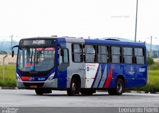 Breda Transportes e Serviços 30.007 na cidade de Jacareí, São Paulo, Brasil, por Leonardo Fidelli. ID da foto: 3993407.