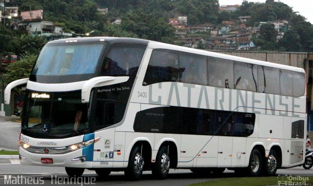 Auto Viação Catarinense 3400 na cidade de Santos, São Paulo, Brasil, por Matheus Henrique. Número da foto: #3993204.