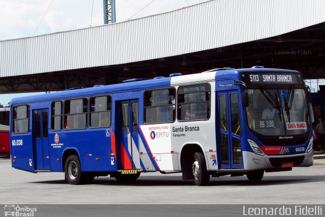 Santa Branca Transportes 60.038 na cidade de Jacareí, São Paulo, Brasil, por Leonardo Fidelli. Número da foto: #3993411.
