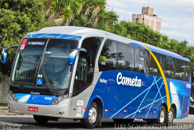 Viação Cometa 14102 na cidade de Curitiba, Paraná, Brasil, por Luiz Scarabotto . ID da foto: 3995653.